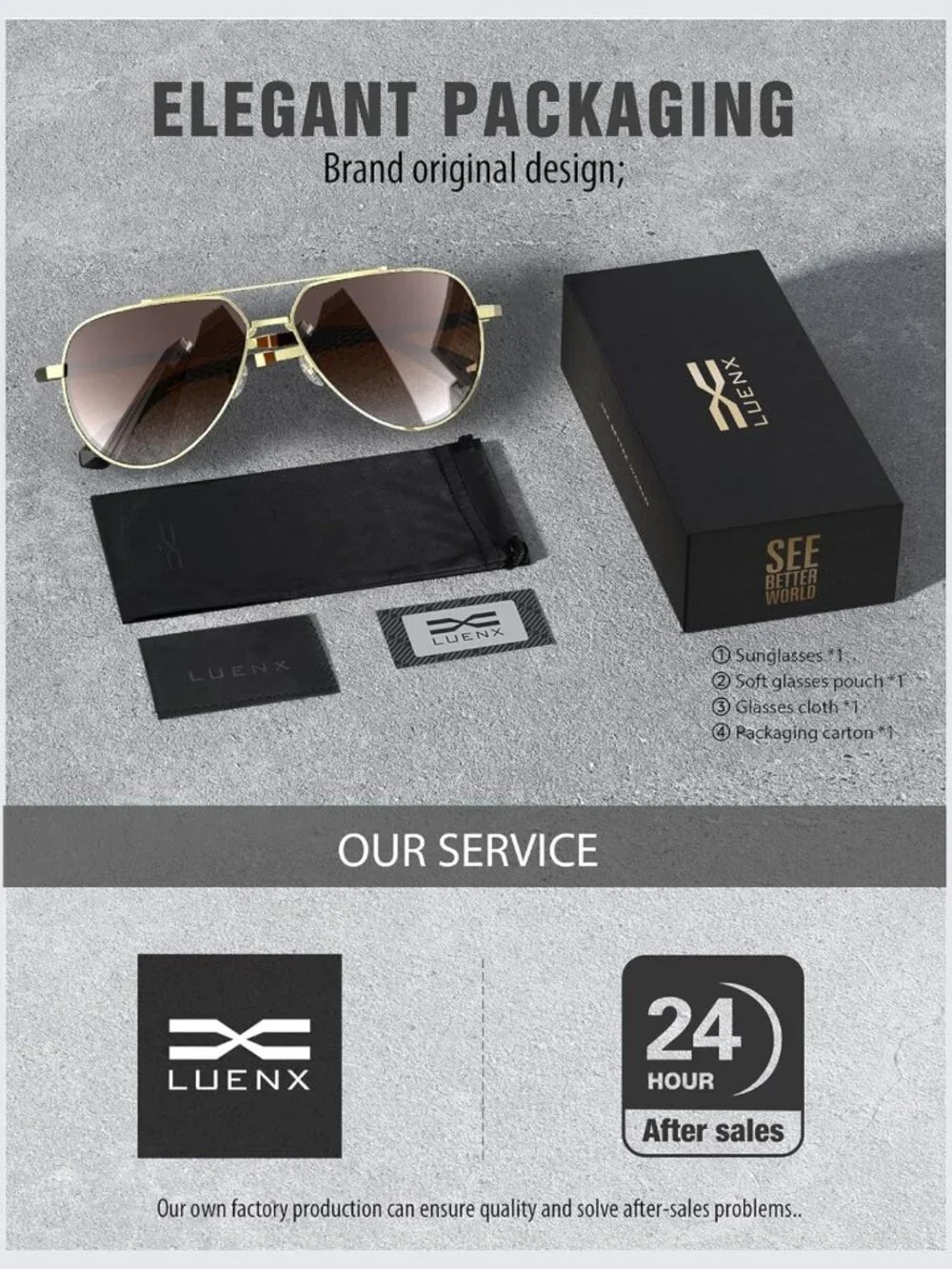 Classic Polarized Aviator Sunglasses for Men & Women - UV400 Protection, Stylish